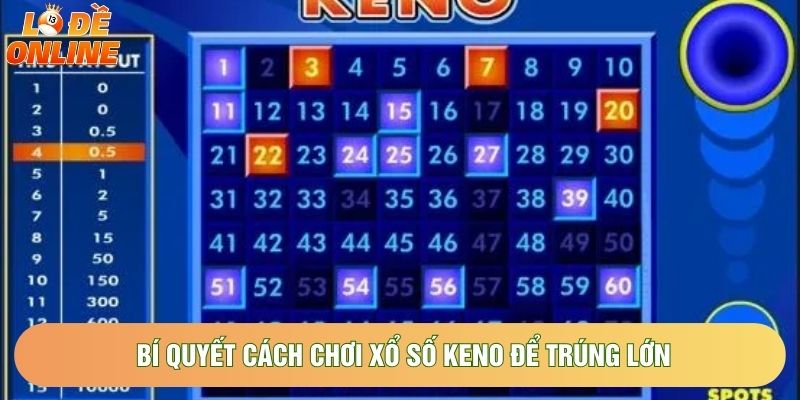 Bí quyết cách chơi xổ số Keno để trúng lớn